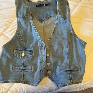 Nanette Lepore Light Blue Denim Vest
